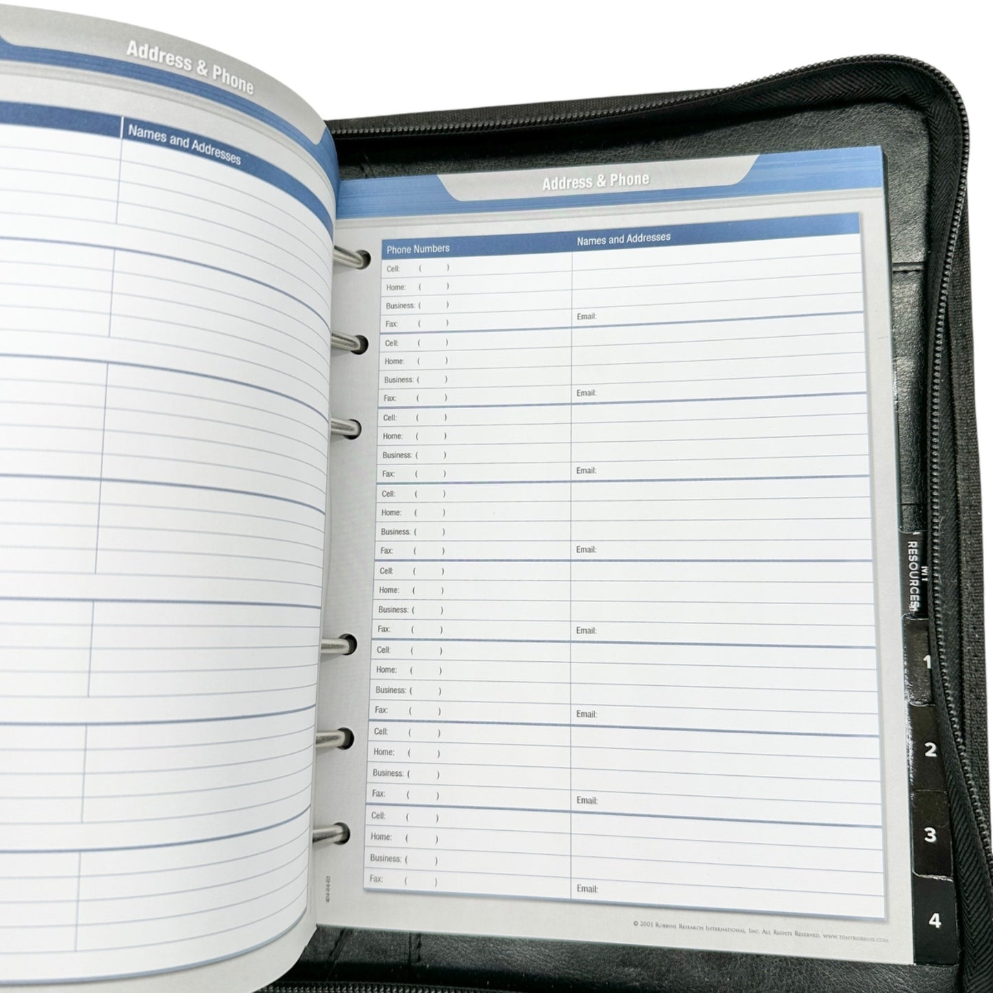 Tony Robbins Rapid Planning Method Binder Black With Workbook Zipper Closure