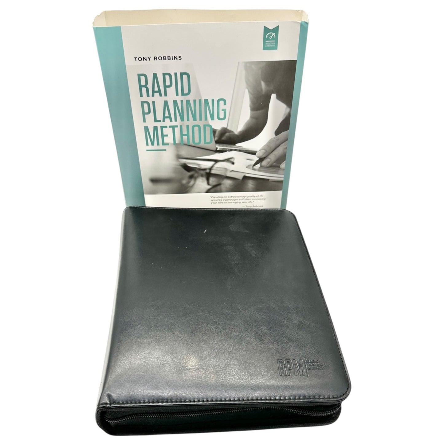 Tony Robbins Rapid Planning Method Binder Black With Workbook Zipper Closure