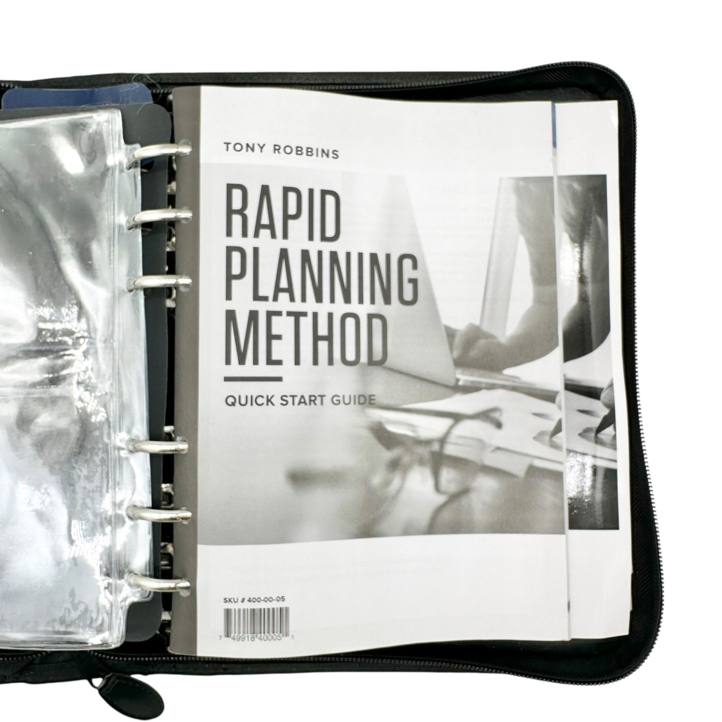 Tony Robbins Rapid Planning Method Binder Black With Workbook Zipper Closure
