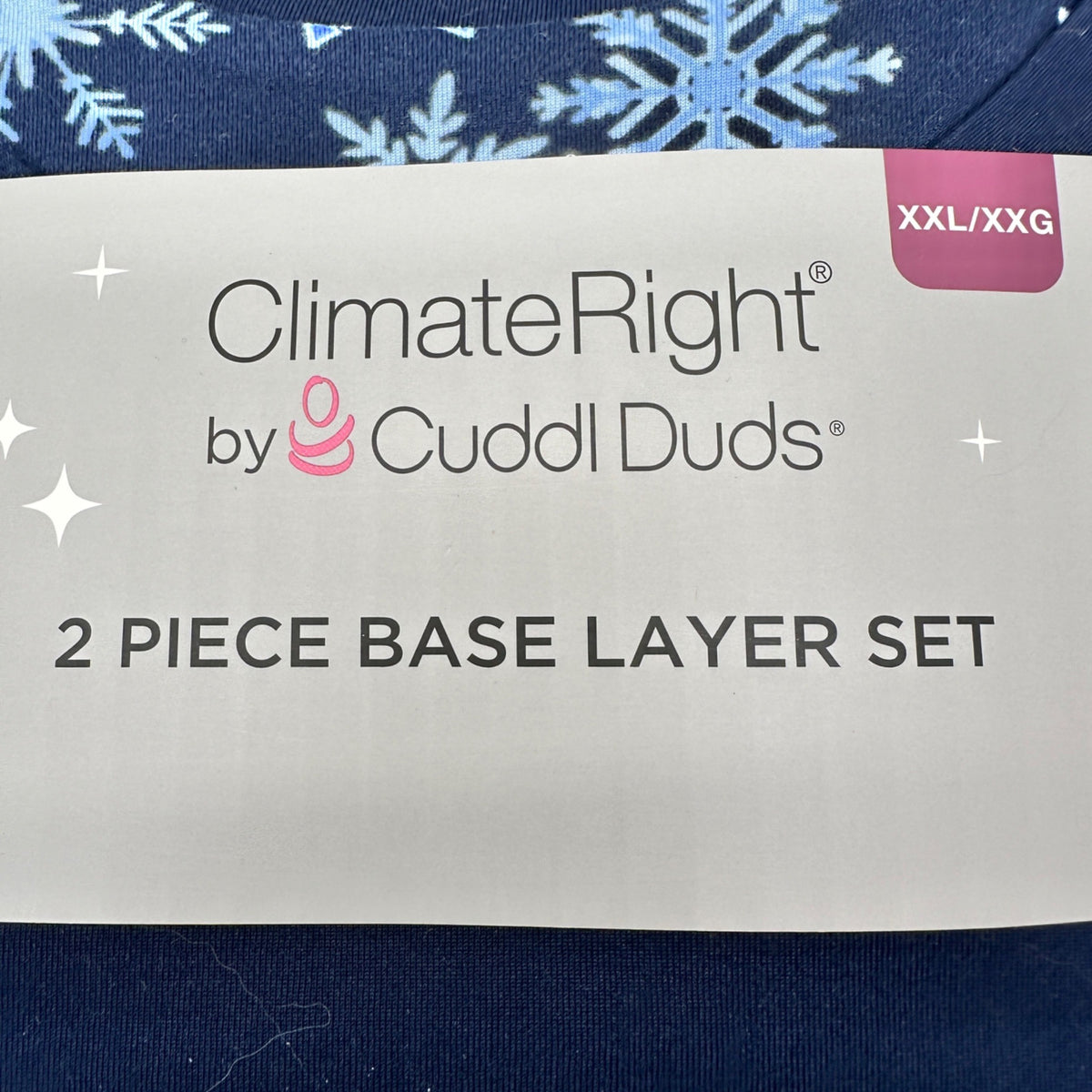 ClimateRight By Cuddl Duds 2pc Base Layer Set Womens XXL Blue Snowflake NIP