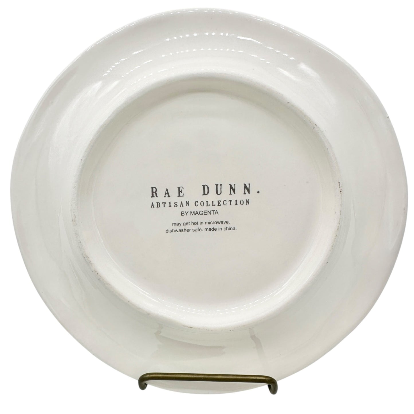 Vintage Rae Dunn Artisan Set of 3 Plates DINE SNACK SAVOR 6 inch White Blue Trim