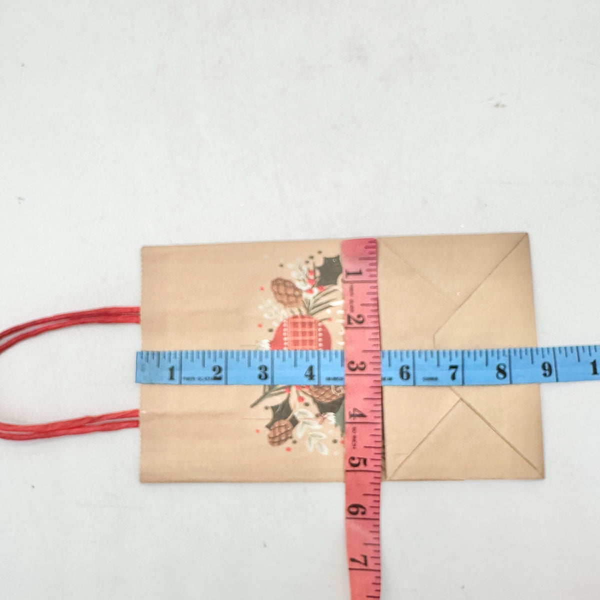 Set of 2 Christmas Gift Bags Kraft Paper 8 inch