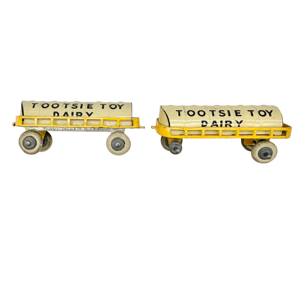 Vintage Lead Figures Barclays Numbered Plus Tootsie Toy Dairy Truck 3 Trailers