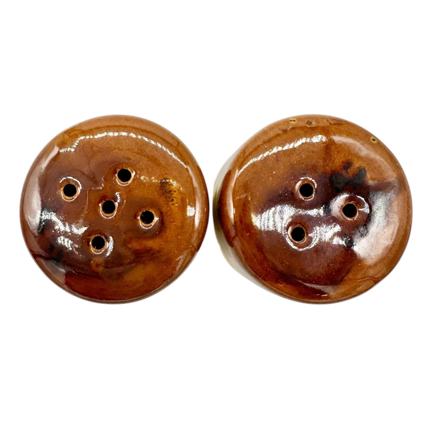 Vintage Ceramic Wheat Design Salt and Pepper Shakers Cork Stoppers Beige Brown