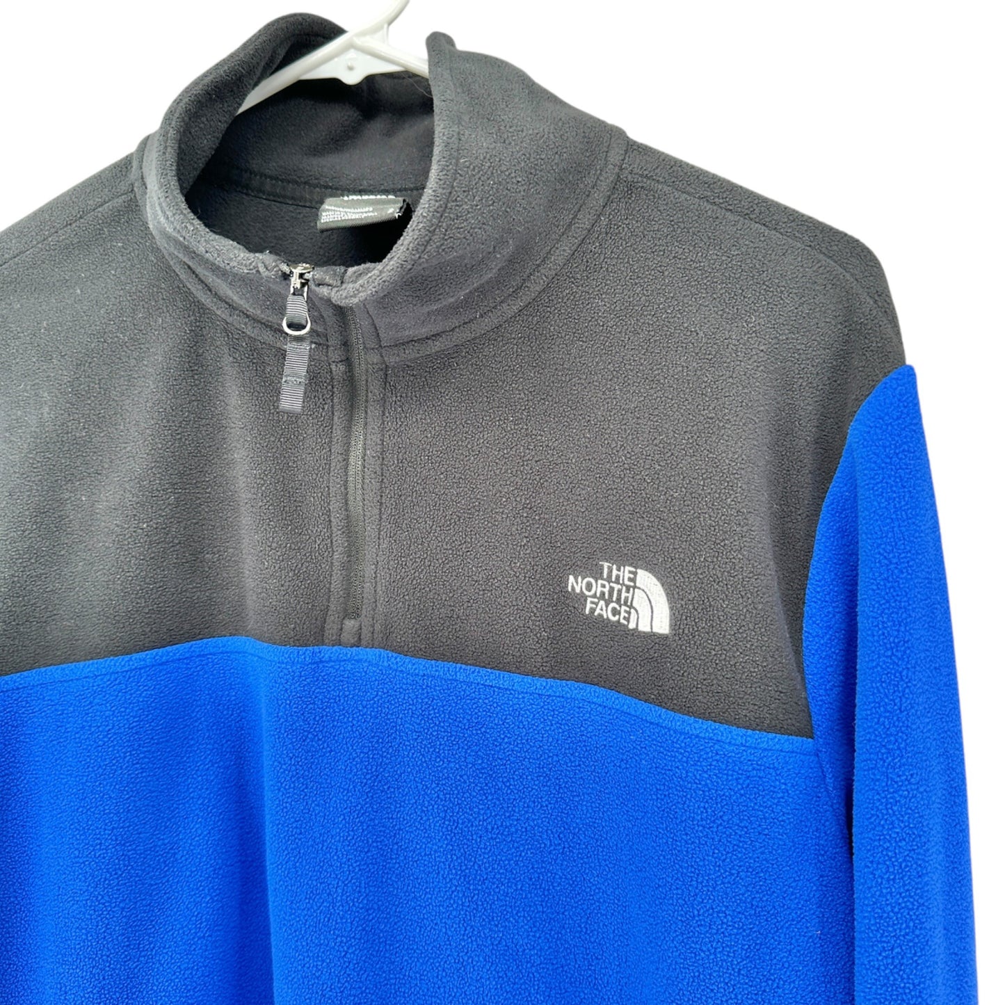 The North Face Fleece Pullover Mens M Blue Black Quarter-Zip Lightweight Soft LS