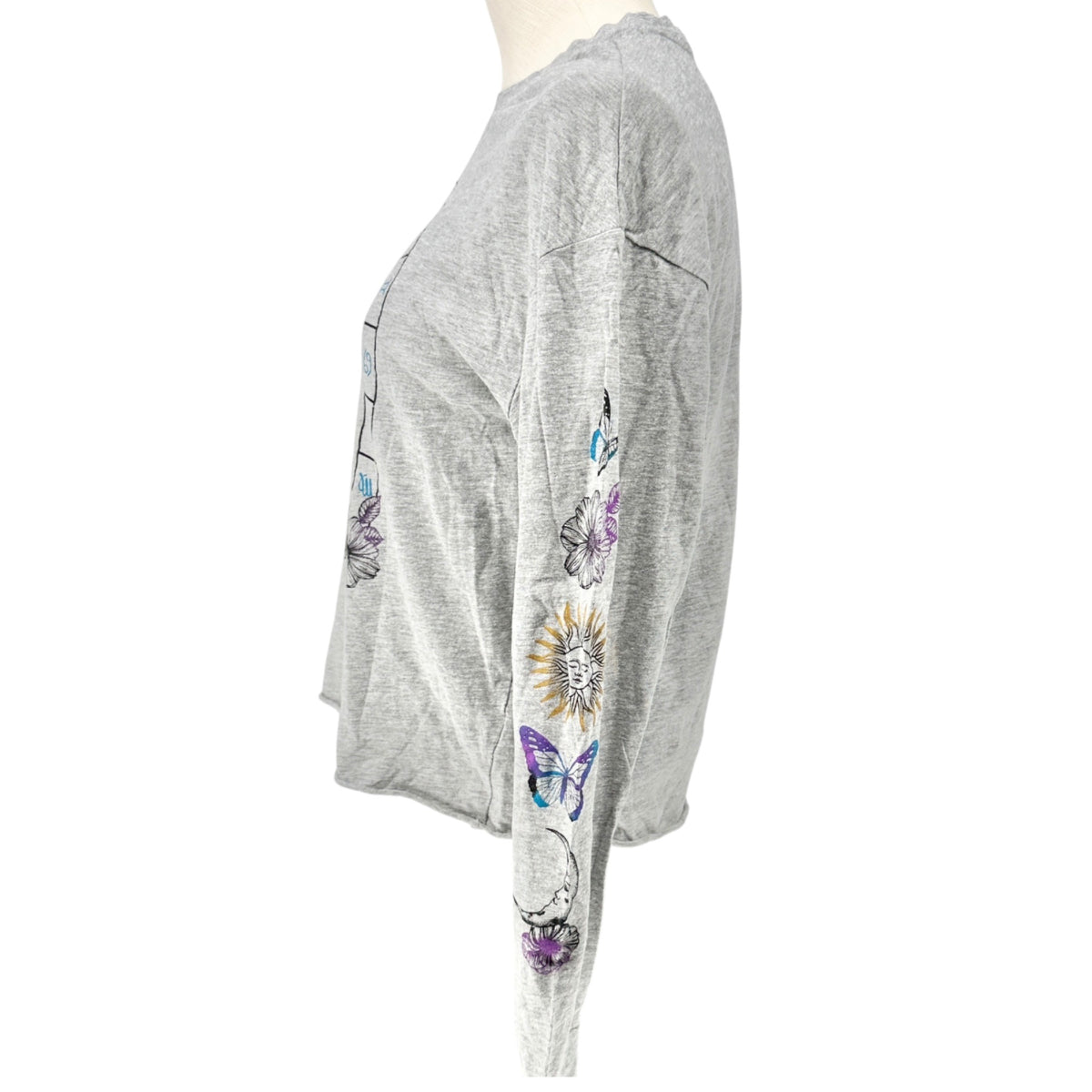 Miken Flow Long Sleeve Tee Shirt Womens M Sun and Moon Zodiac Graphic Design