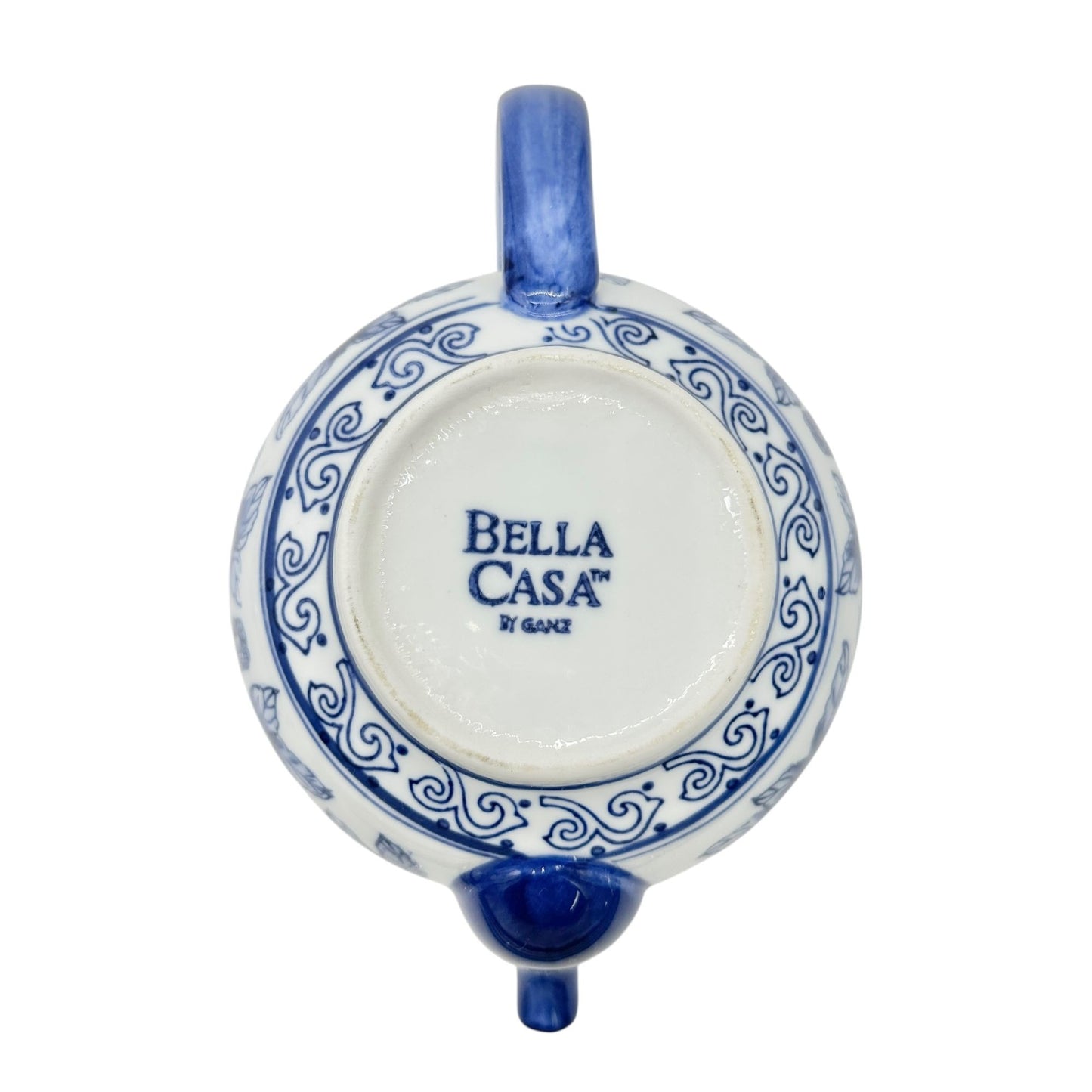Bella Casa By Ganz Teapot with Lid Blue White Porcelain Floral 9 x 6 inches