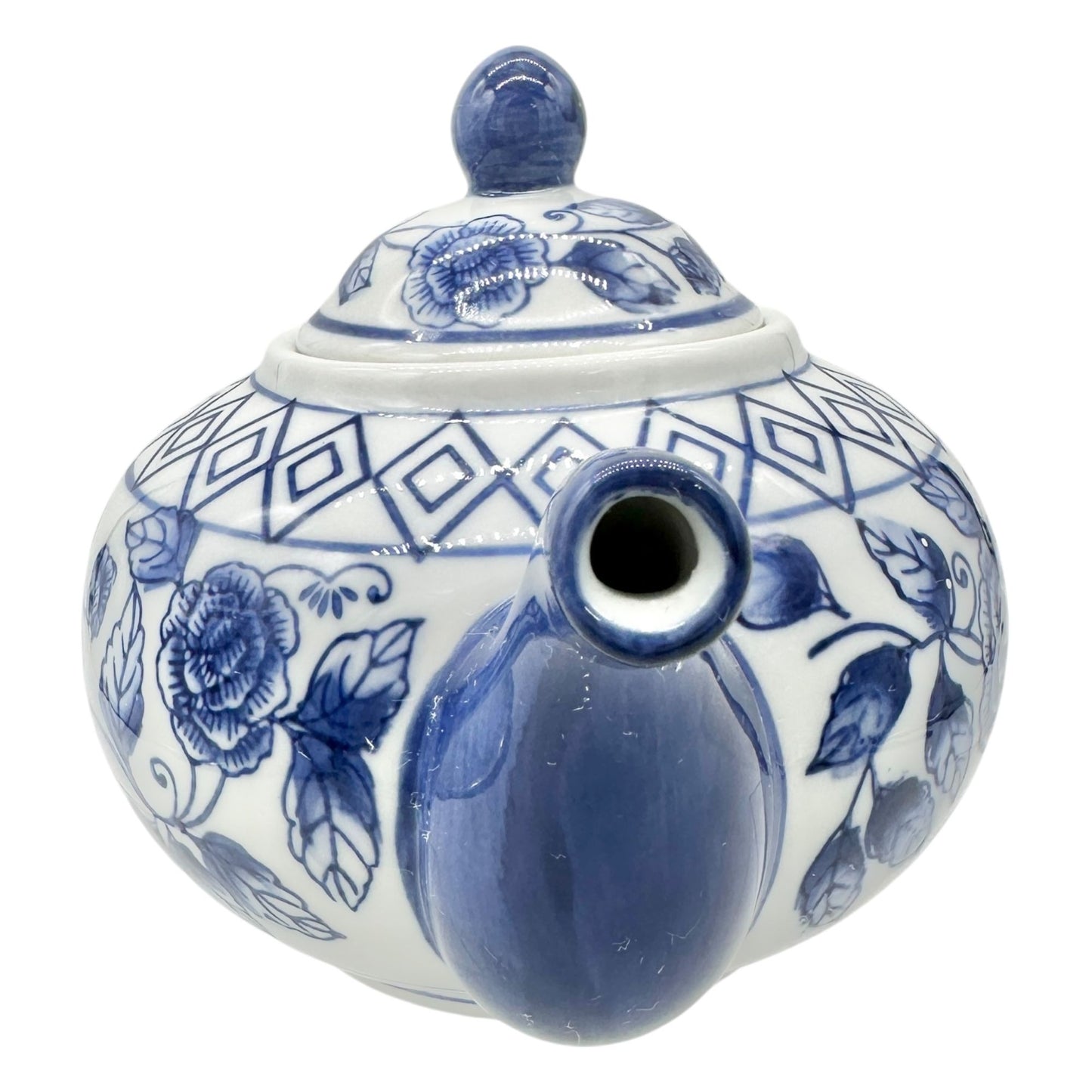 Bella Casa By Ganz Teapot with Lid Blue White Porcelain Floral 9 x 6 inches