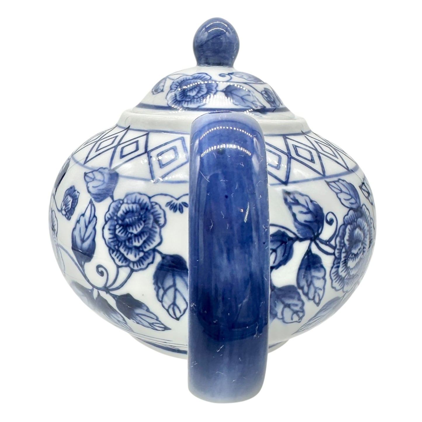 Bella Casa By Ganz Teapot with Lid Blue White Porcelain Floral 9 x 6 inches