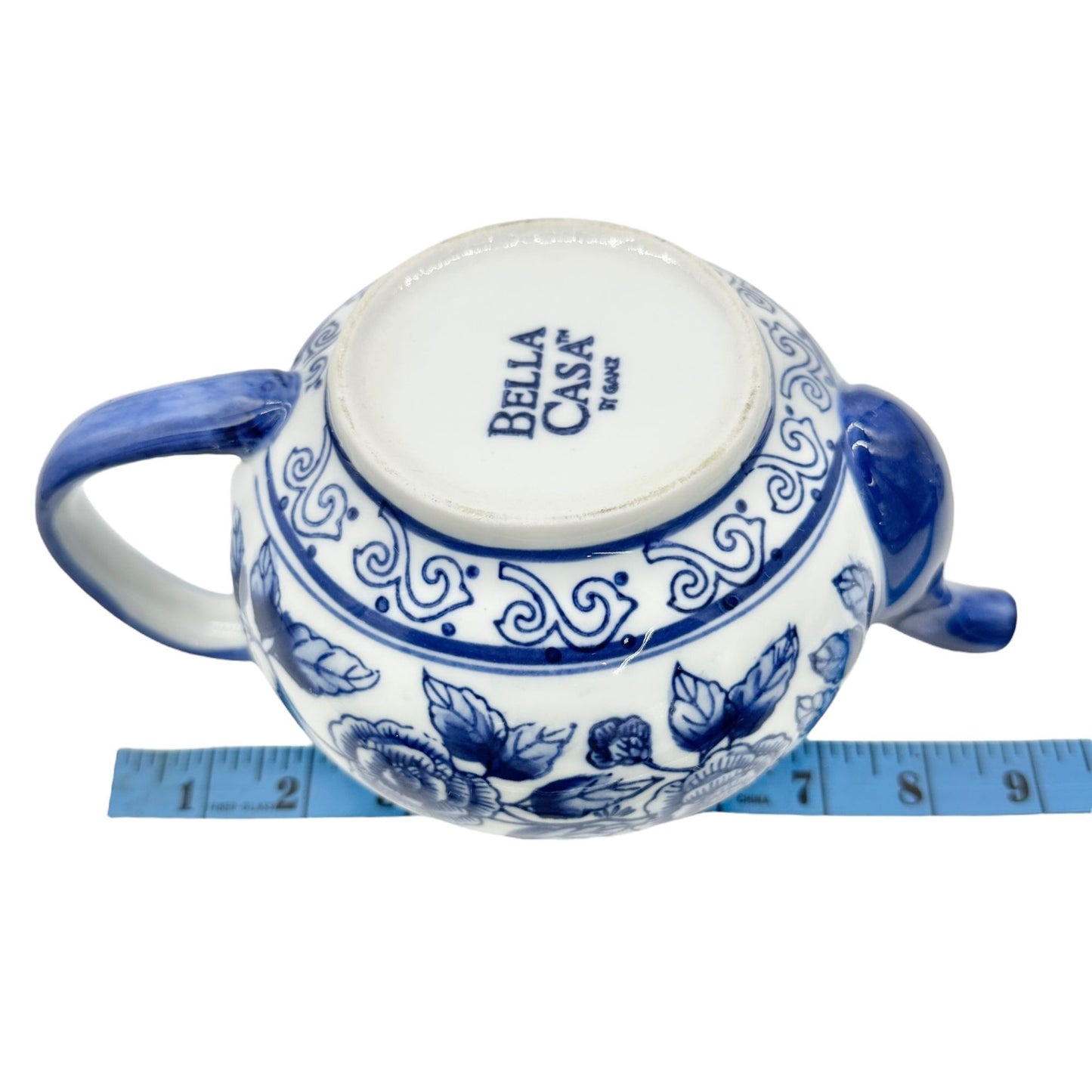 Bella Casa By Ganz Teapot with Lid Blue White Porcelain Floral 9 x 6 inches
