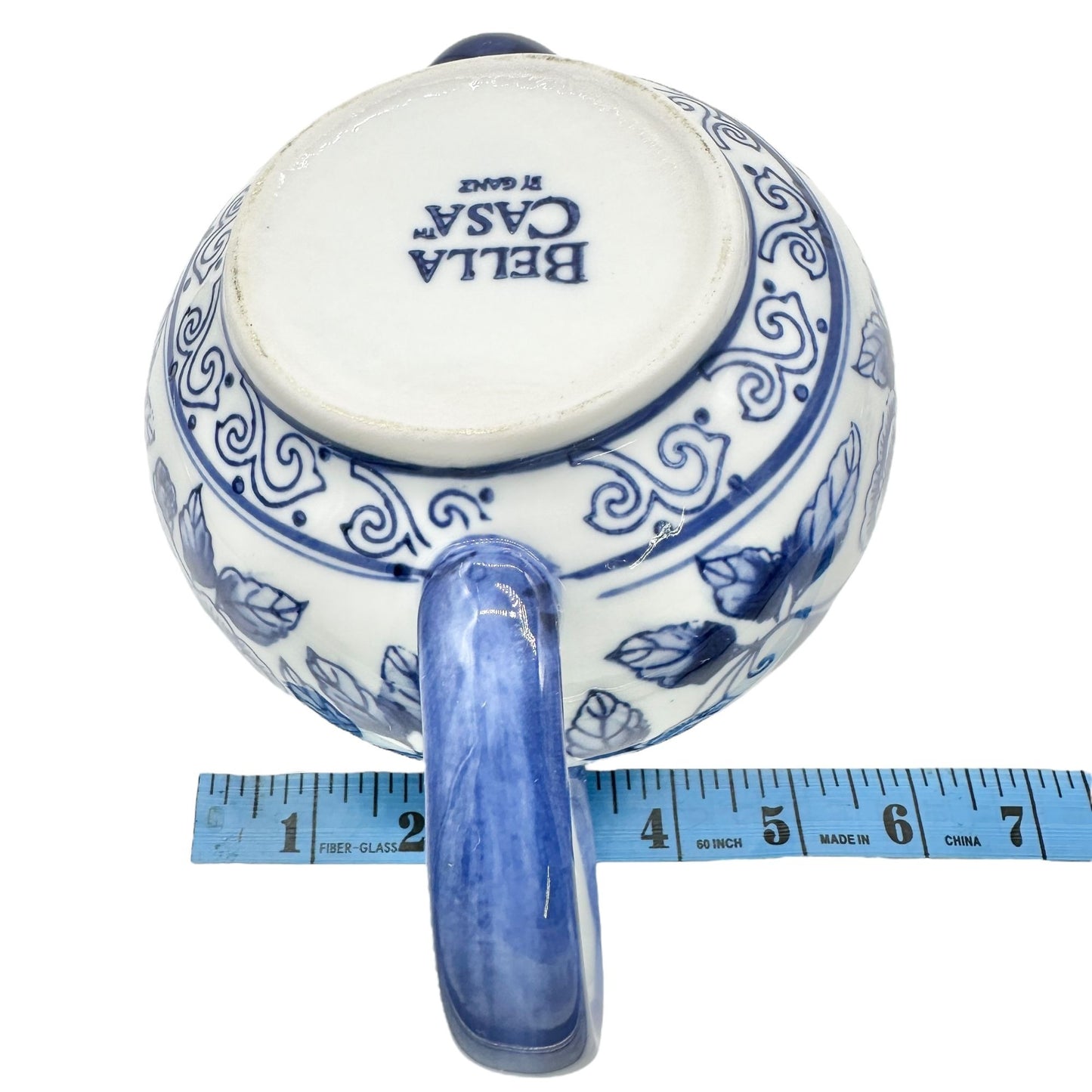 Bella Casa By Ganz Teapot with Lid Blue White Porcelain Floral 9 x 6 inches