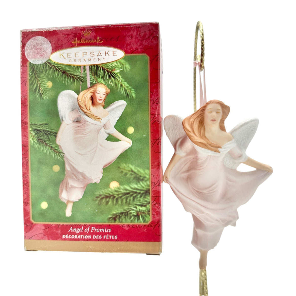Hallmark Keepsake Ornament Angel Of Promise 2000 Porcelain Breast Cancer Andrews