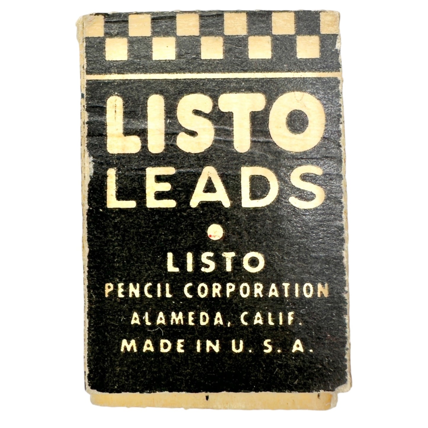 Vintage Twin Grip Fasteners Tin and Listo Pencil Leads No.162 Red+Black Boxes