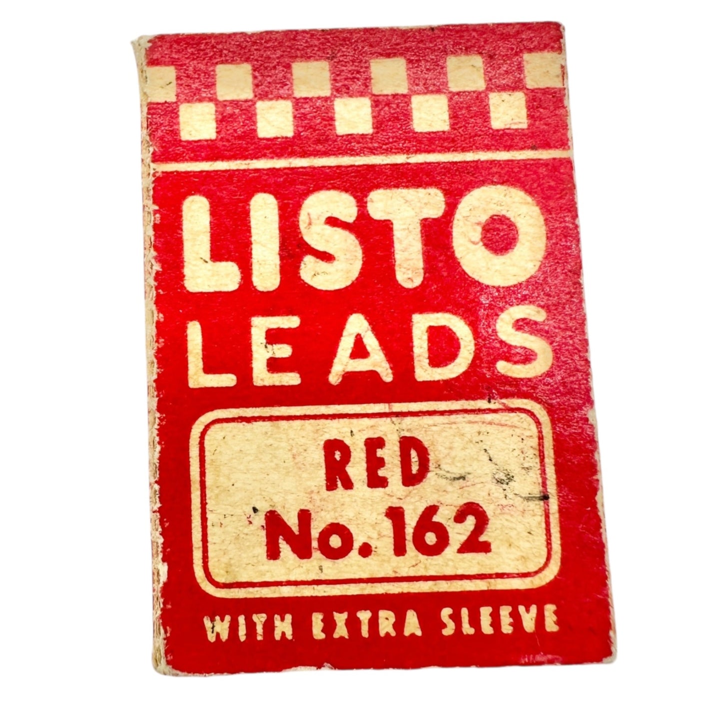 Vintage Twin Grip Fasteners Tin and Listo Pencil Leads No.162 Red+Black Boxes