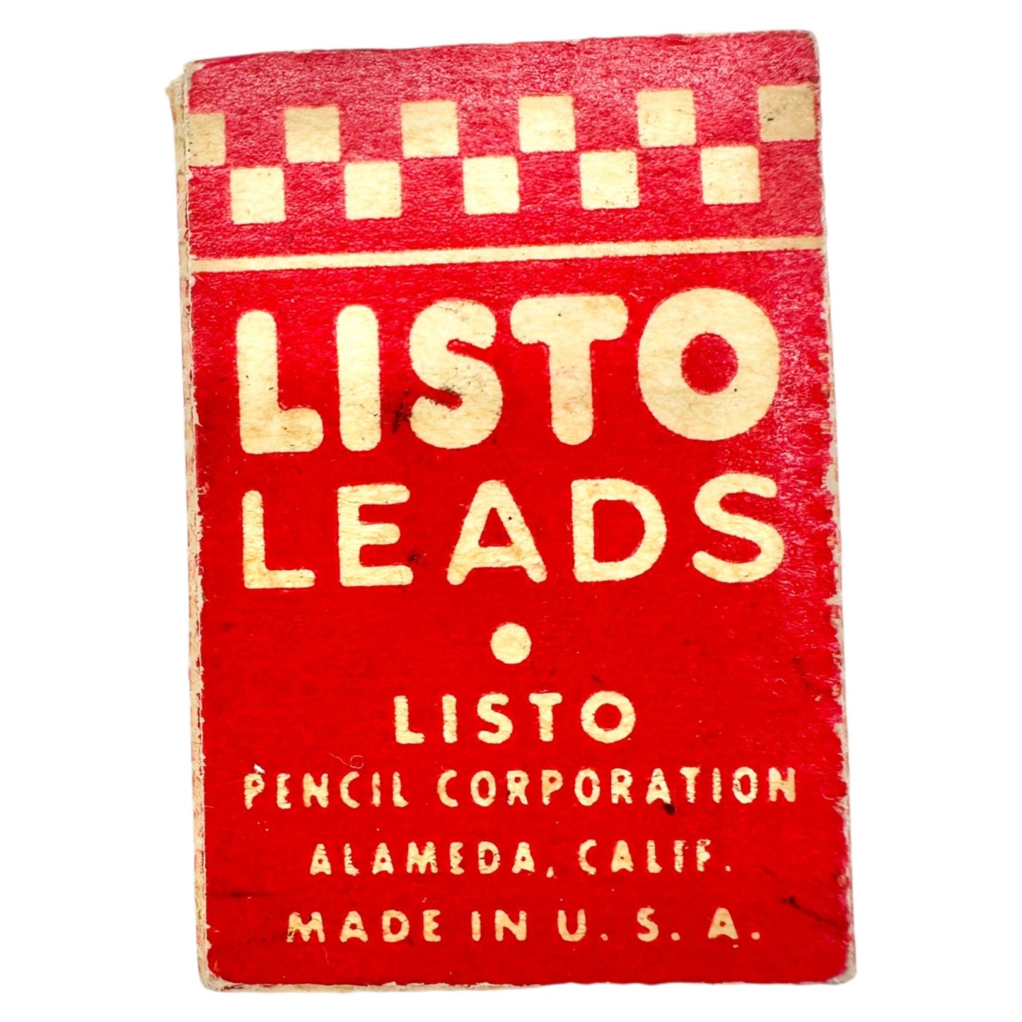 Vintage Twin Grip Fasteners Tin and Listo Pencil Leads No.162 Red+Black Boxes