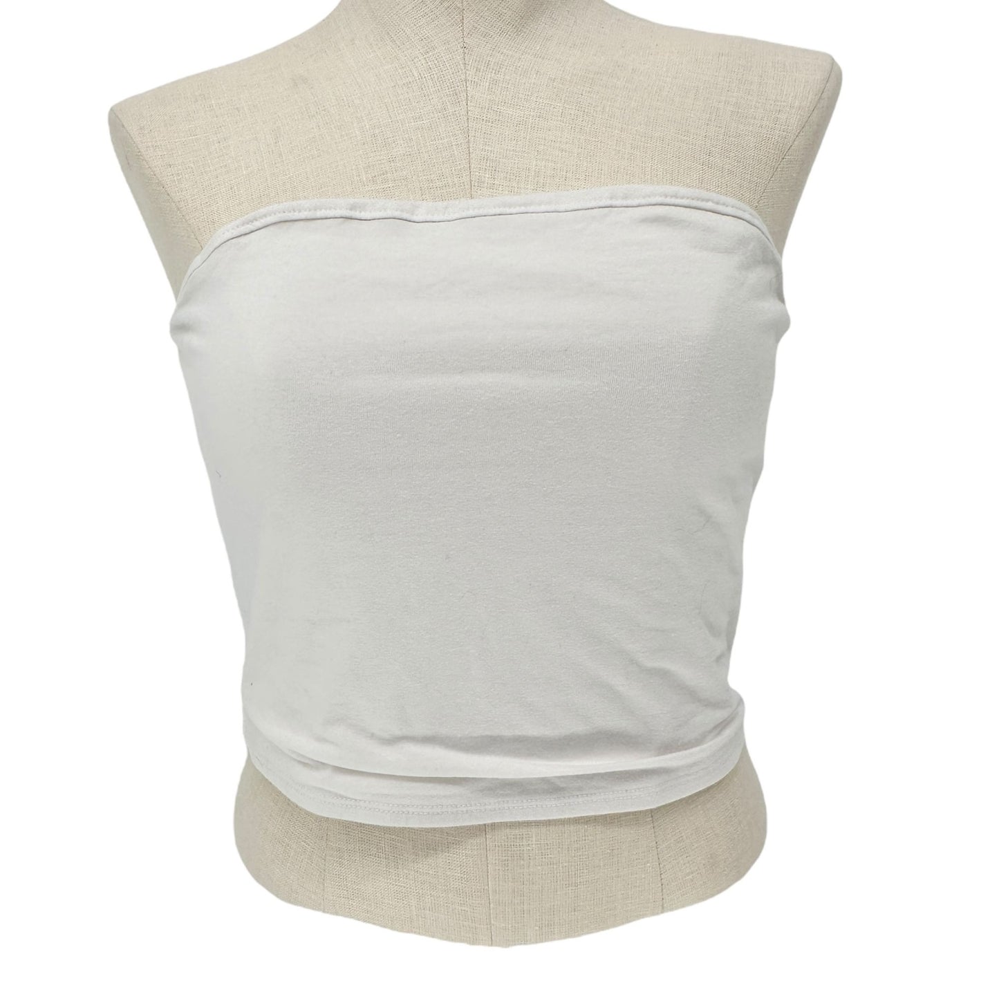 Wild Fable Strapless Tube Top Womens L White Cotton Blend Stretchy