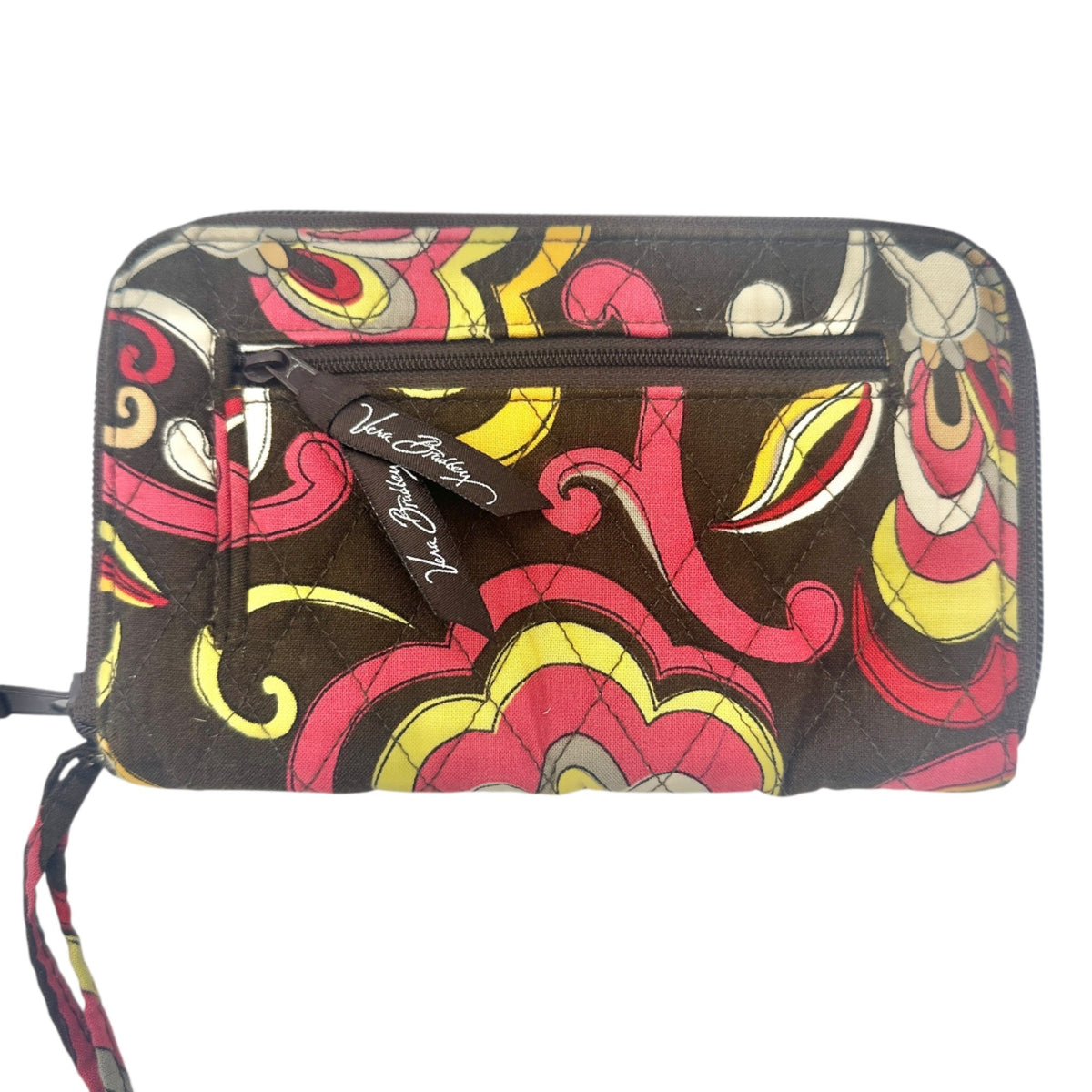 Vera Bradley Wristlet Wallet In Puccini Pattern Zip Closure Card Slots 8" X 5"