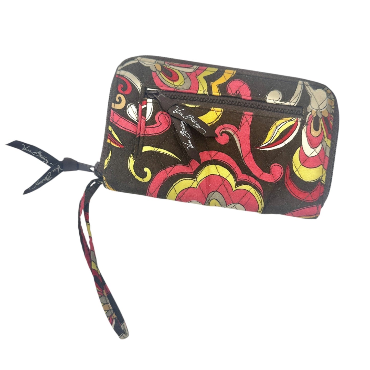 Vera Bradley Wristlet Wallet In Puccini Pattern Zip Closure Card Slots 8" X 5"