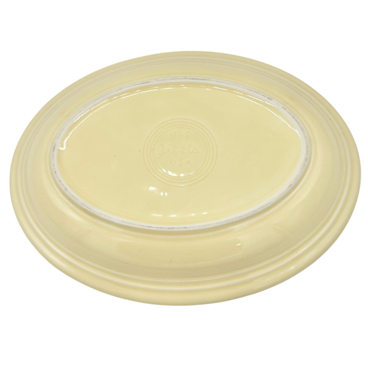 Fiesta HLC USA Vintage Yellow Oval Serving Platter Dish 11" Long Ceramic