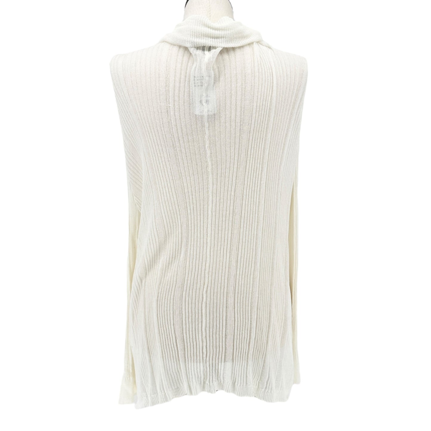 Suzanne Betro Drape Front Cardigan 3X/4X White Lightweight Knit Stretchable NWT