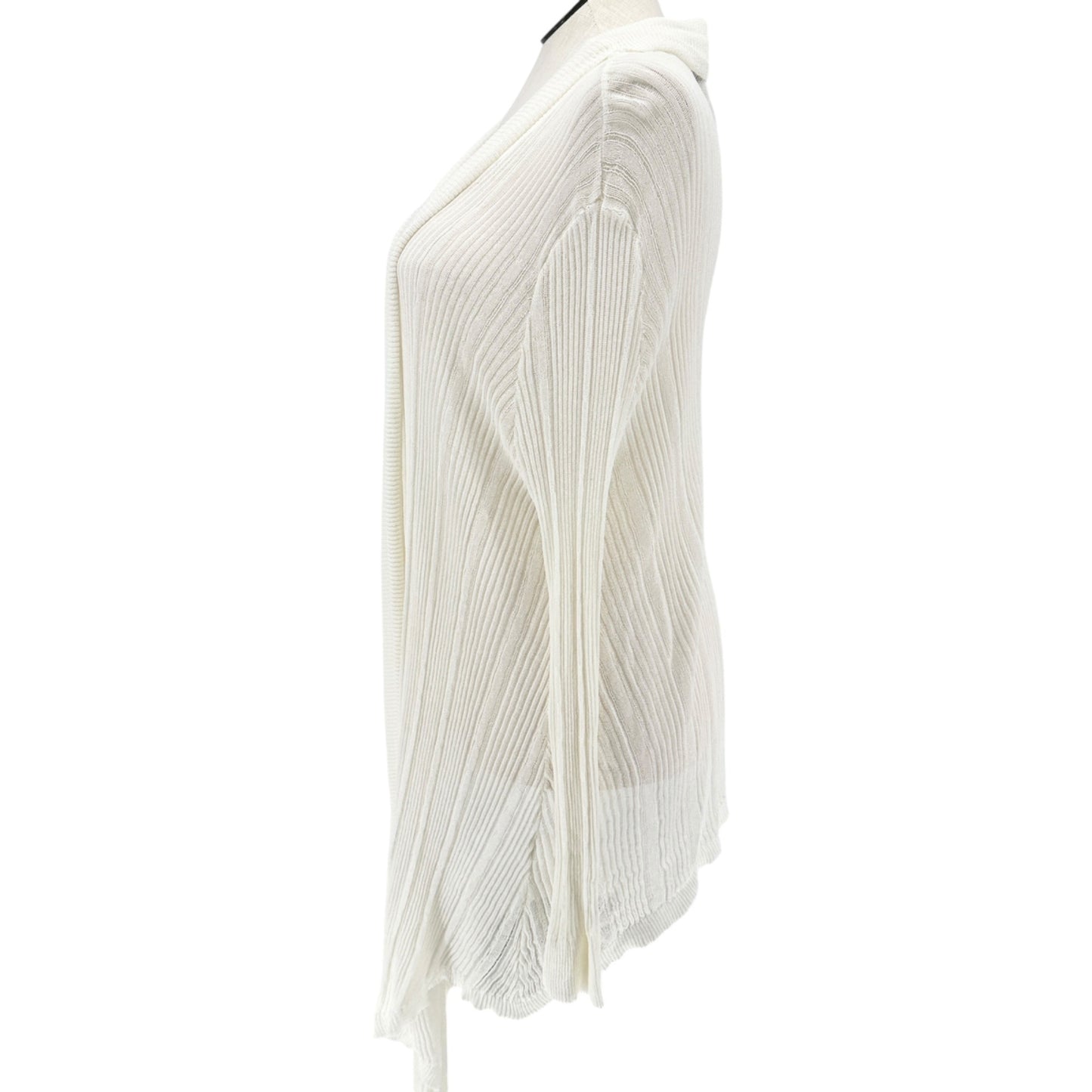 Suzanne Betro Drape Front Cardigan 3X/4X White Lightweight Knit Stretchable NWT