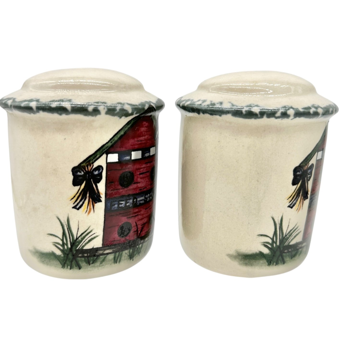 Vintage Salt and Pepper Shakers Feed Store Birdhouse Design Ceramic Hand Painted