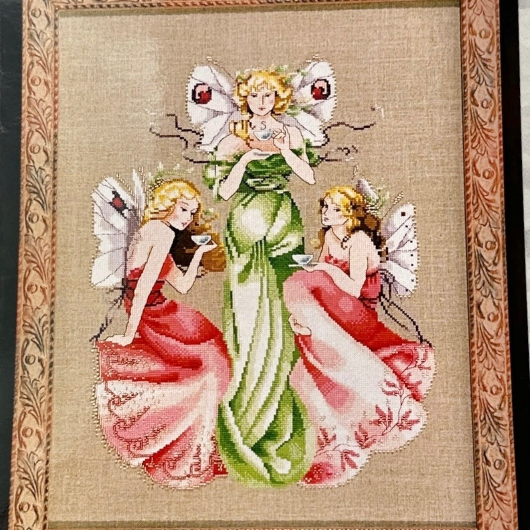 Mirabilia Designs THREE FOR TEA Cross Stitch Pattern MD-37 By Nora Corbett