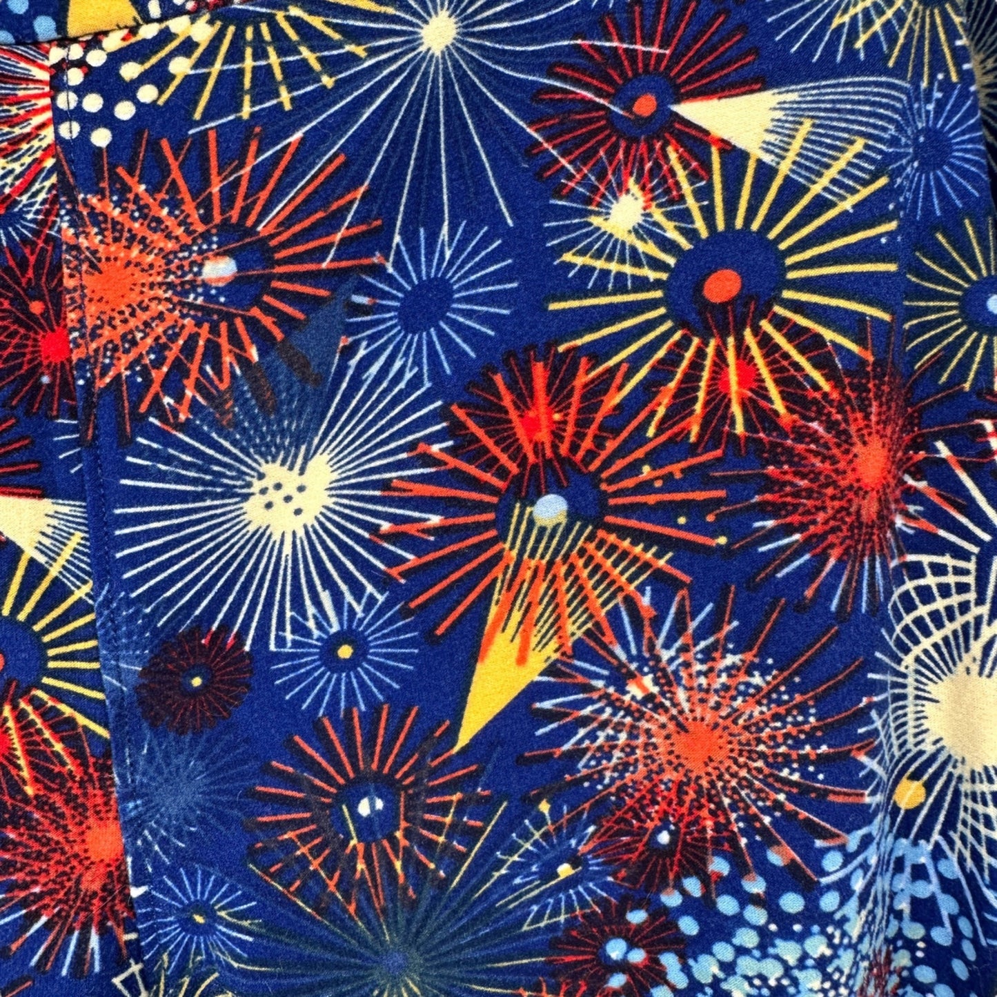 LuLaRoe Leggings Womens Tall and Curvy Blue Fireworks Patriotic Americana