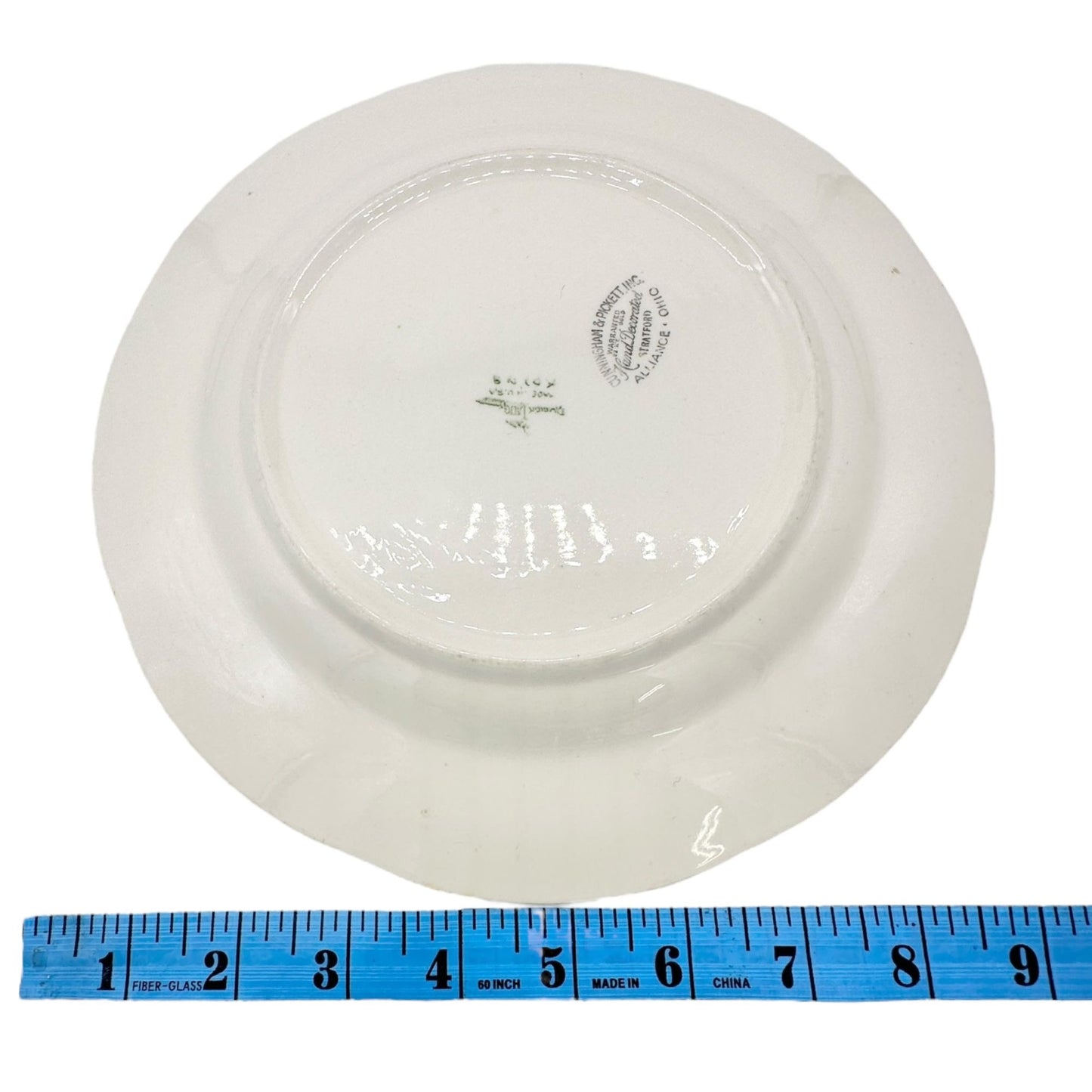 Vtg Cunningham & Pickett Inc. Stratford 9.5" Floral Plate 22K Gold Trim Ohio USA