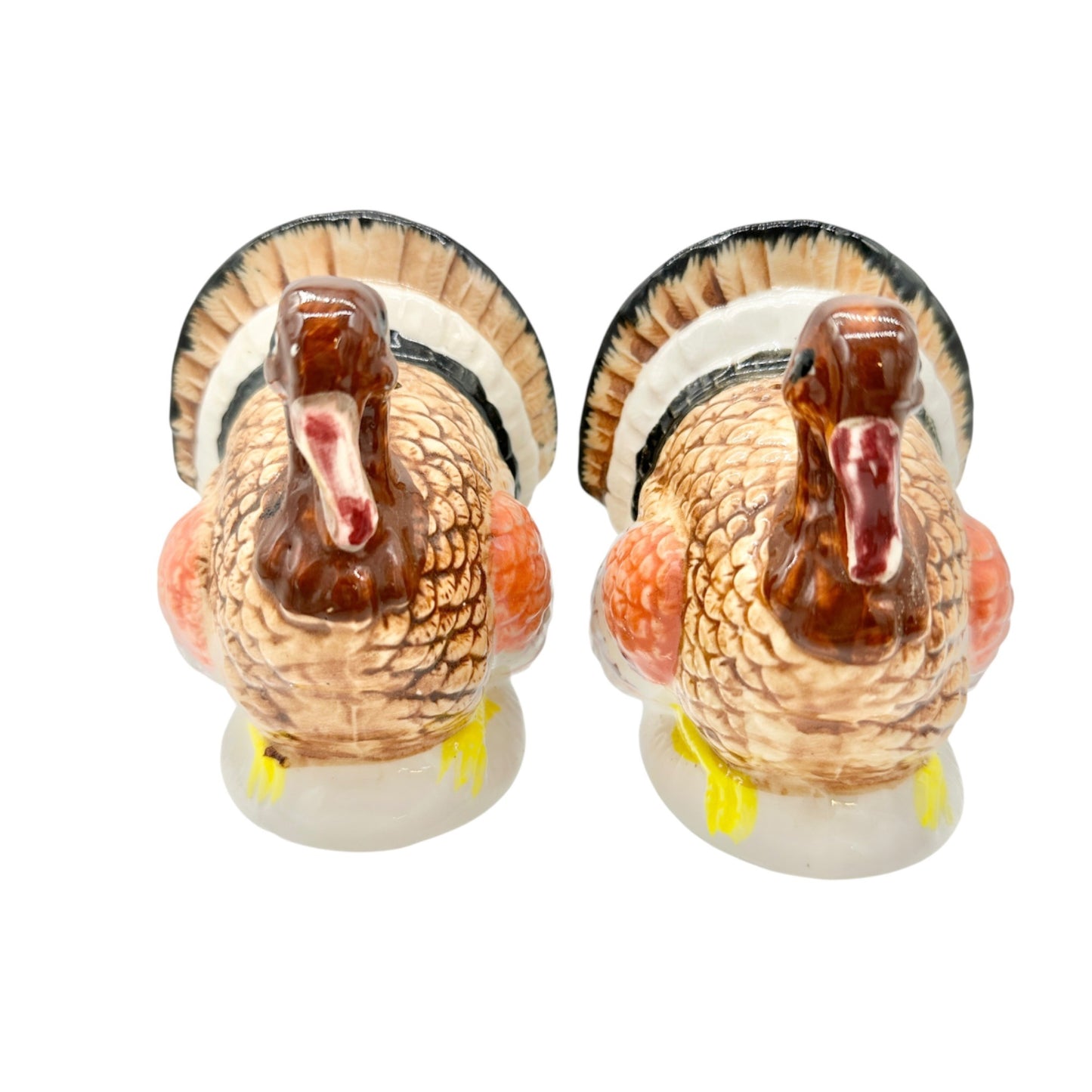 Turkey Ceramic Salt and Pepper Shaker Set Vintage Boxed Thanksgiving Tableware