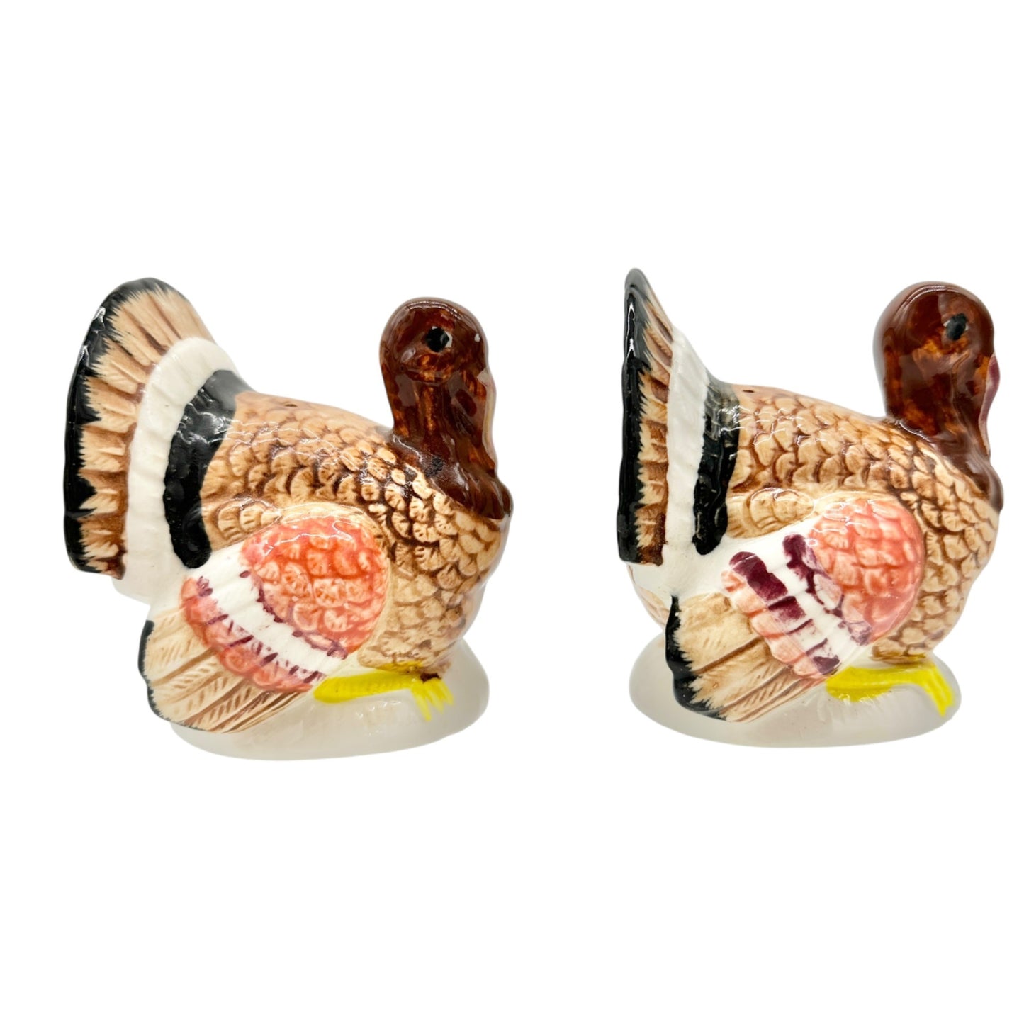 Turkey Ceramic Salt and Pepper Shaker Set Vintage Boxed Thanksgiving Tableware