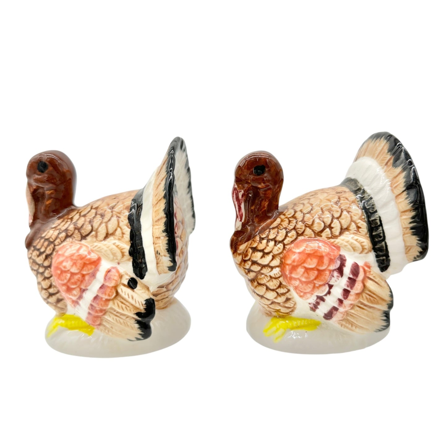 Turkey Ceramic Salt and Pepper Shaker Set Vintage Boxed Thanksgiving Tableware