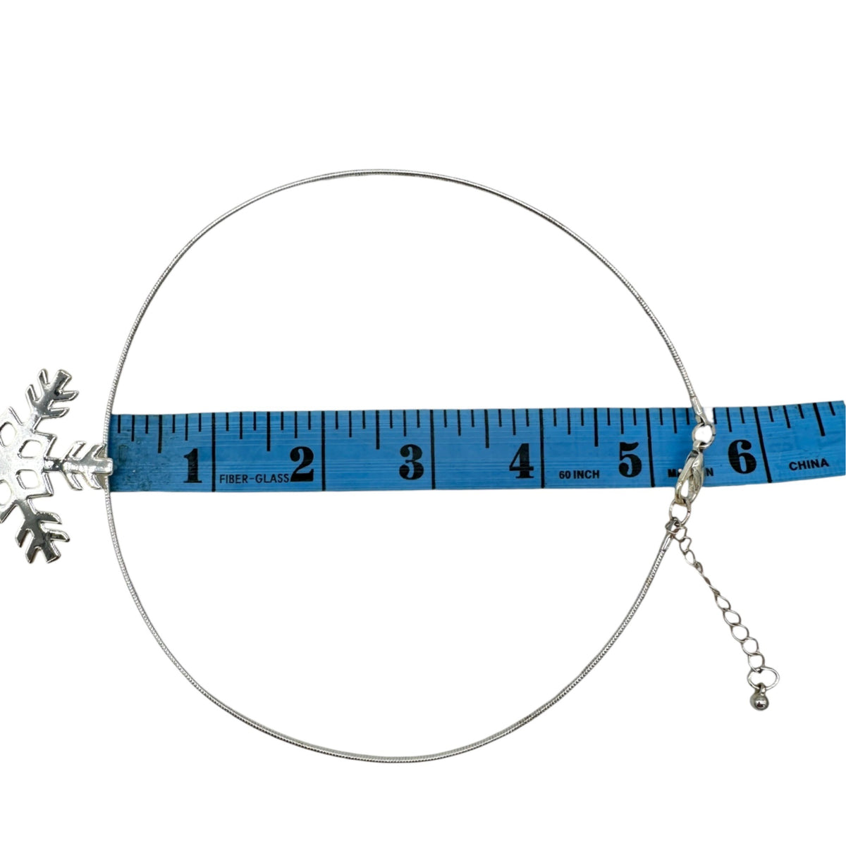 Snowflake Pendant Necklace Silver Tone Winter Jewelry Adjustable Chain 16-18 in