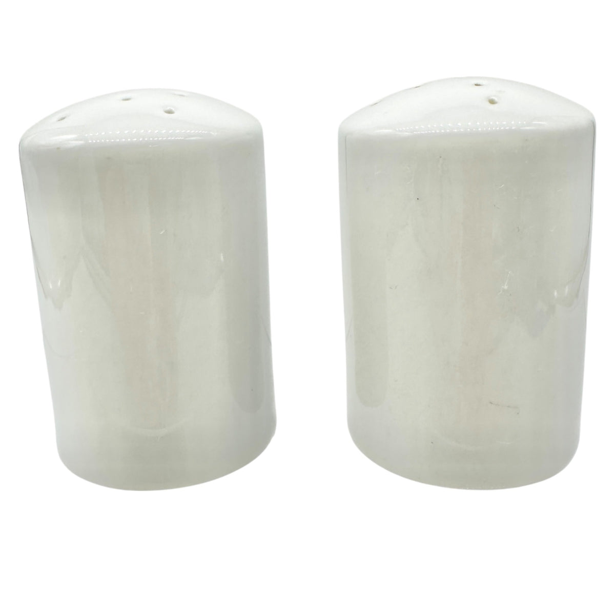 White Ceramic Salt and Pepper Shakers Made In Germany 2.5"H Elegant Simplicity
