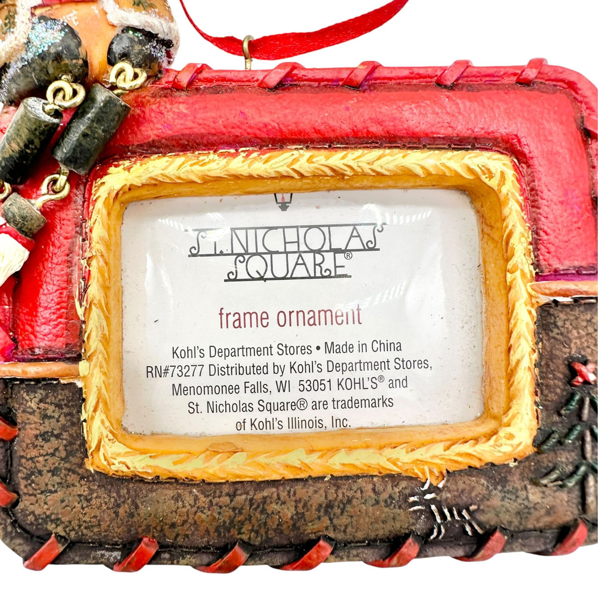 Rustic Lodge Bear Frame Ornament by St Nicholas Square NEW