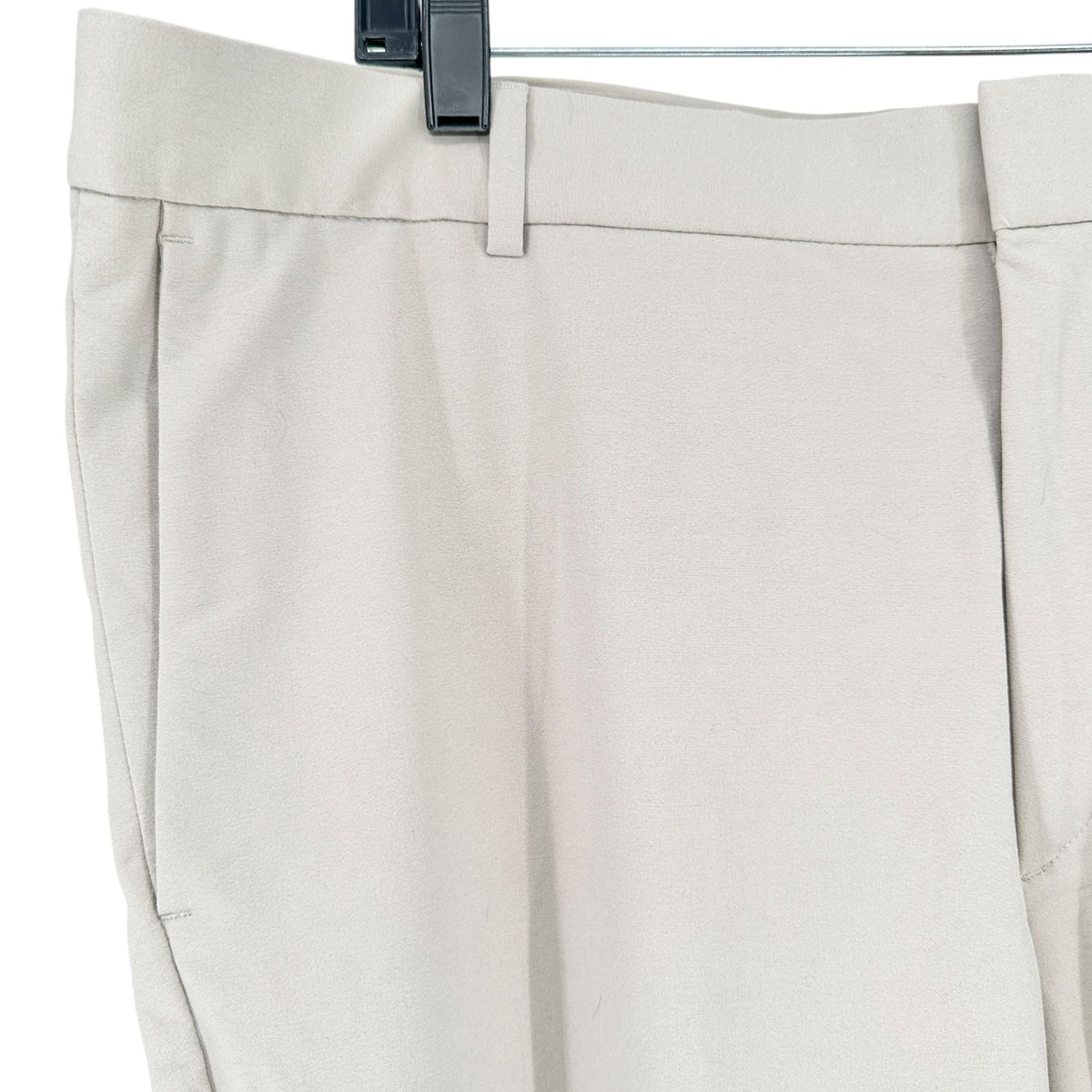 Mens Slim Fit Beige Dress Pants Size 38 Polyester Blend Classic Office Style H&M