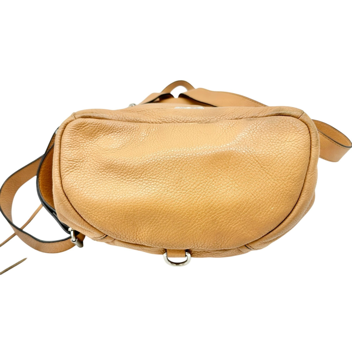Rebecca Minkoff Genuine Leather Backpack Tan With Silver Accents 13 x 9.5 x 6