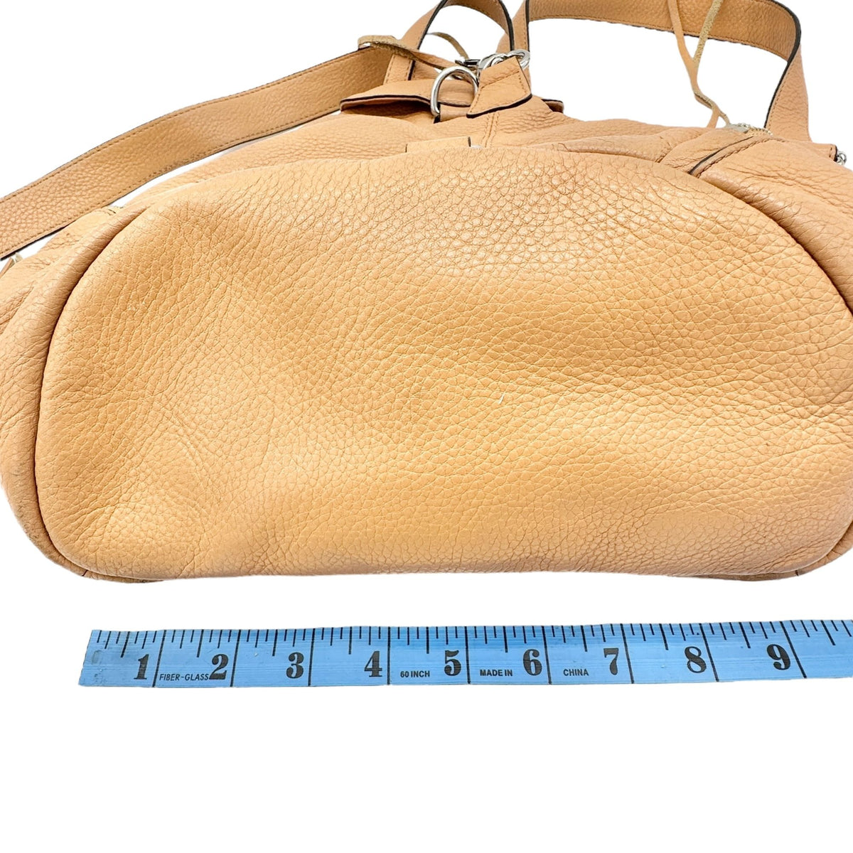 Rebecca Minkoff Genuine Leather Backpack Tan With Silver Accents 13 x 9.5 x 6