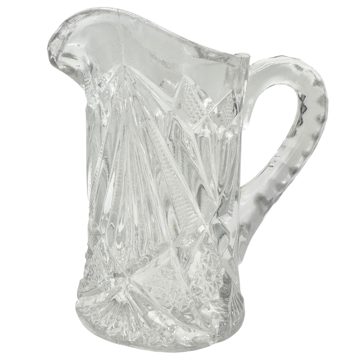 Rex Fancy Cut Pitcher and 4 Tumblers Set Childrens Tableware EAPG Etched Glass