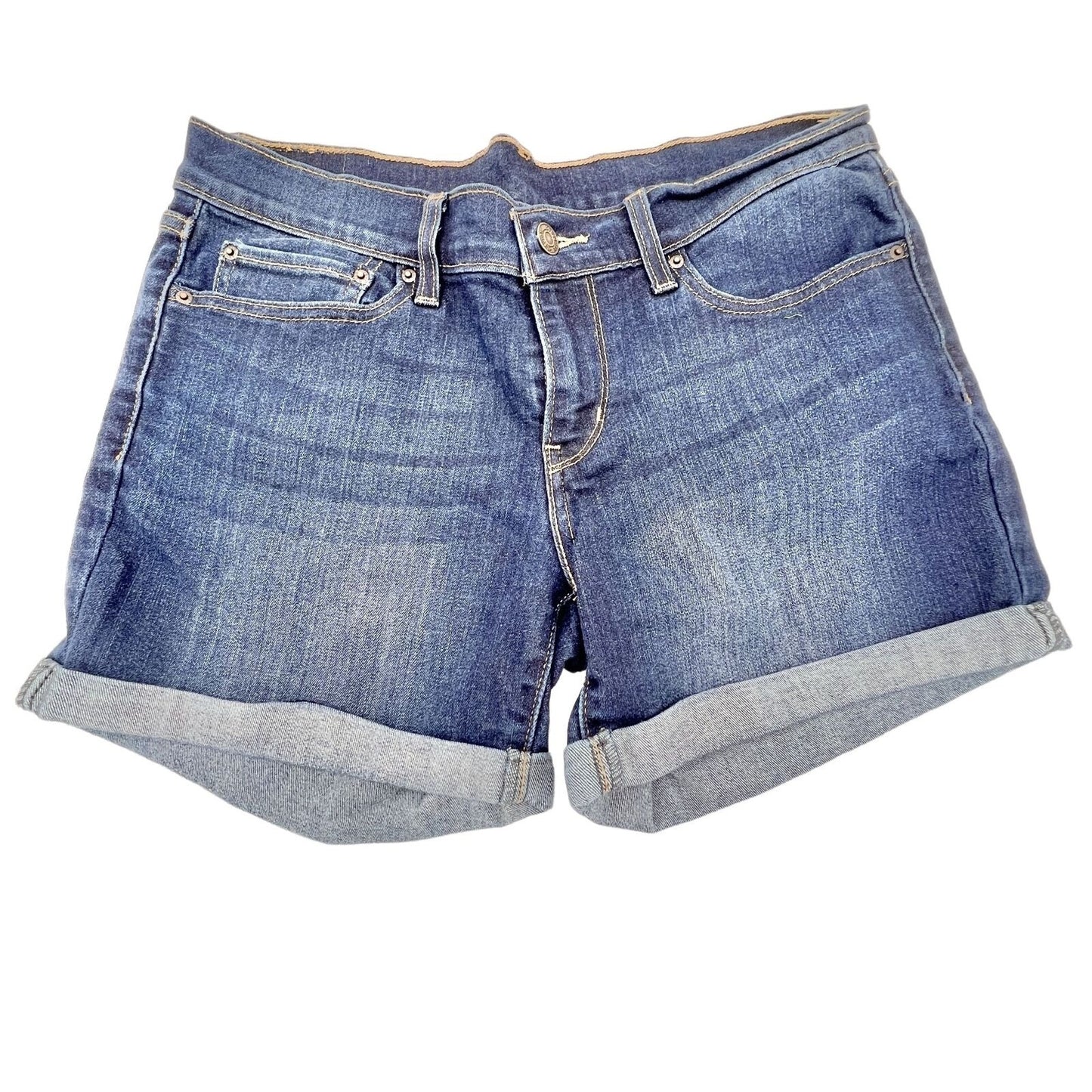 Levi Womens W28 Denim 5 Pocket Cuffed Shorts