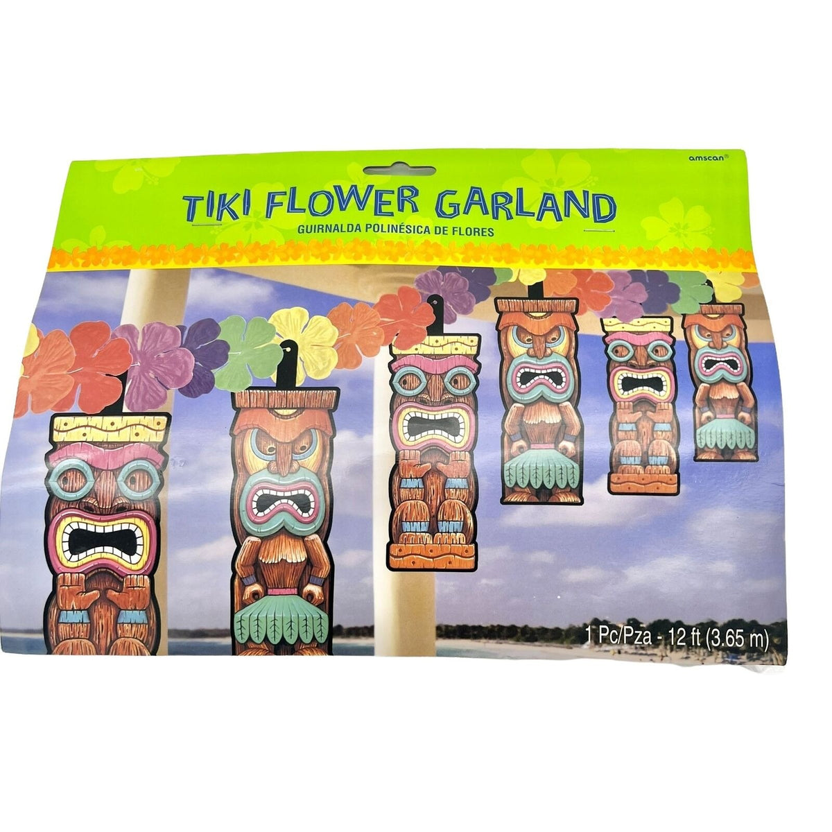 Windy City Novelties Tiki Flower Garland and Tiki Jointed Cutout