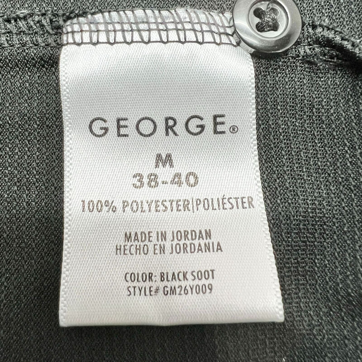 George Polo Style Shirt Men's M 38-40 Black Short Sleeve 3 Button Front