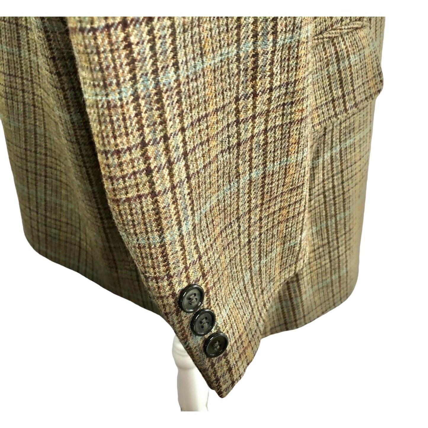England House Men's Brown Plaid Sport Coat 51" Chest 3 button Notched Lapel