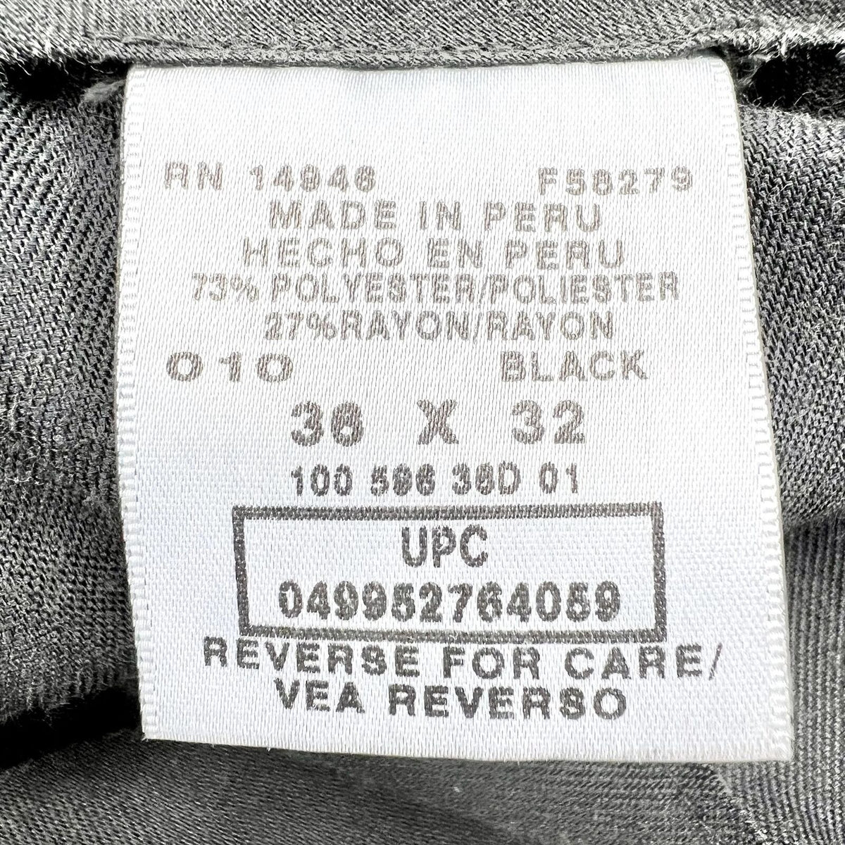 Studio by Bill Blass Pants Men's 36 x 32 Black Pleated Cuffed Button Zip Closure