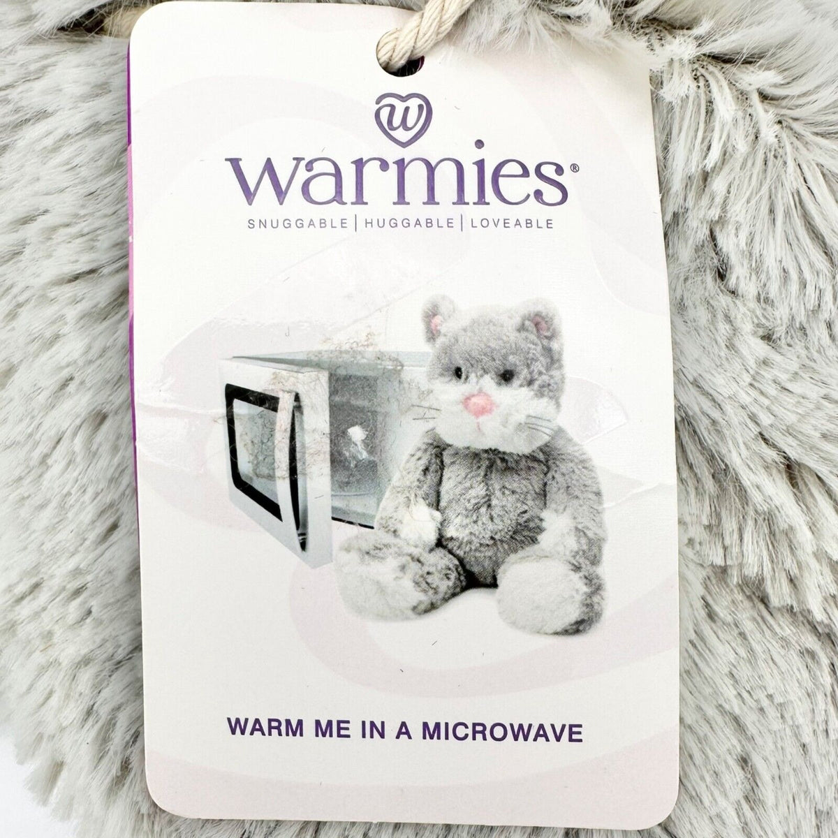 Warmies Cat 14 x 9 Gray White Microwaveable Scented with Relaxing Lavender NWT