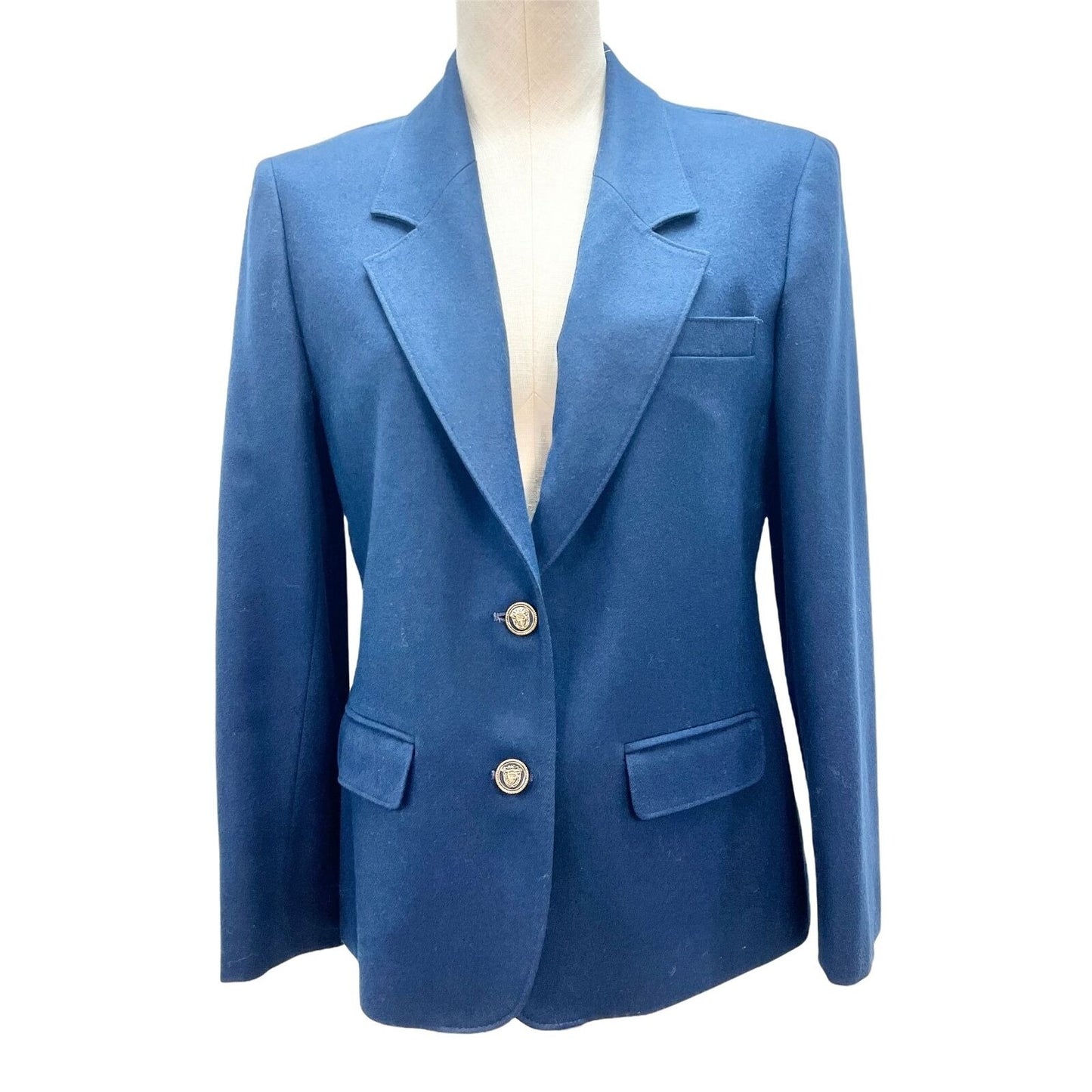 Pendleton Women's Petite Blue Classic Wool Long Sleeve Blazer USA Oregon