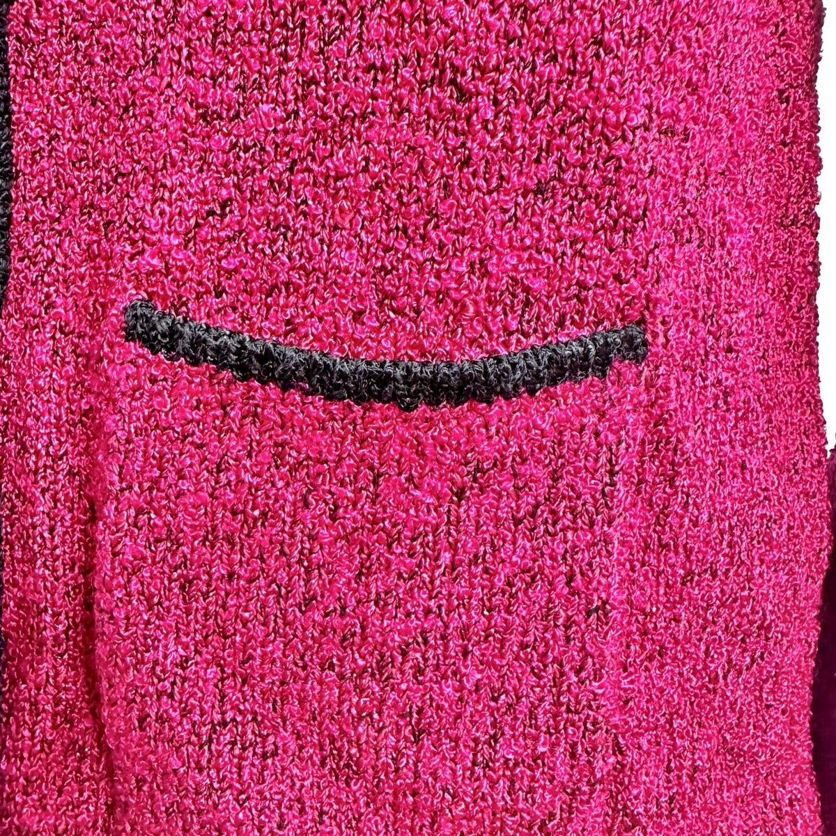 South Cotton Sweater Women's M Red Black Trim Long Sleeve Button Up EUC