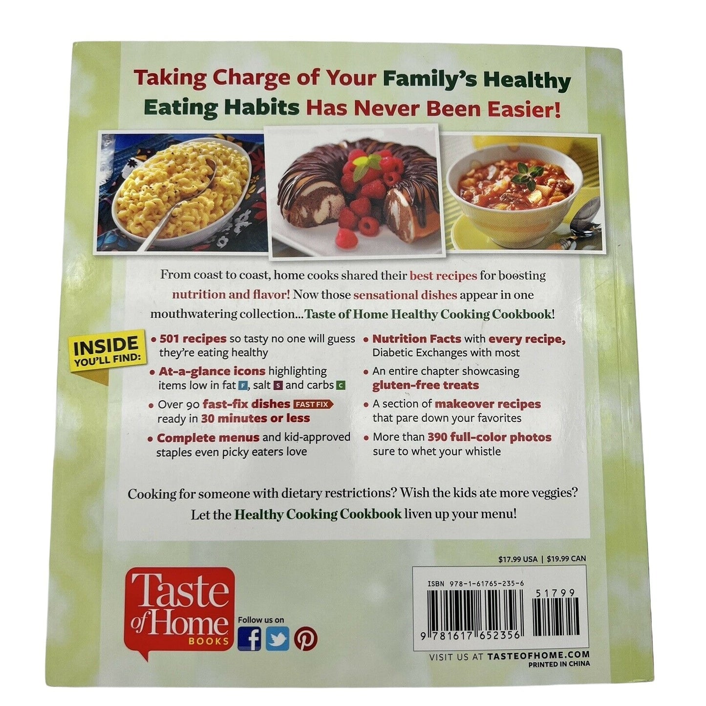 Taste of Home Healthy Cooking Cookbook Paperback Eat Right with 501 Dishes