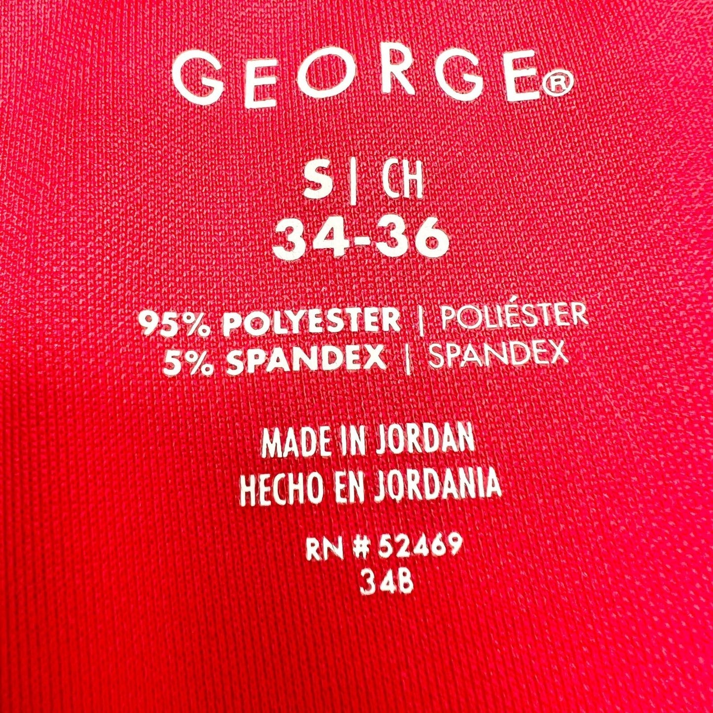 George Collared Shirt Men's S 34-36 Red Short Sleeve 3 Button Front