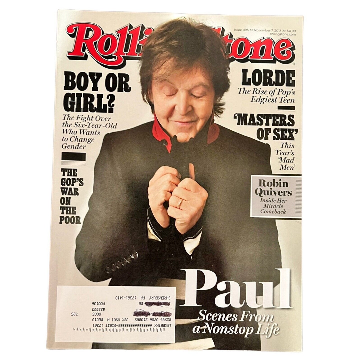 Rolling Stone Magazine Issue 1195 November 7 2013 Paul McCartney